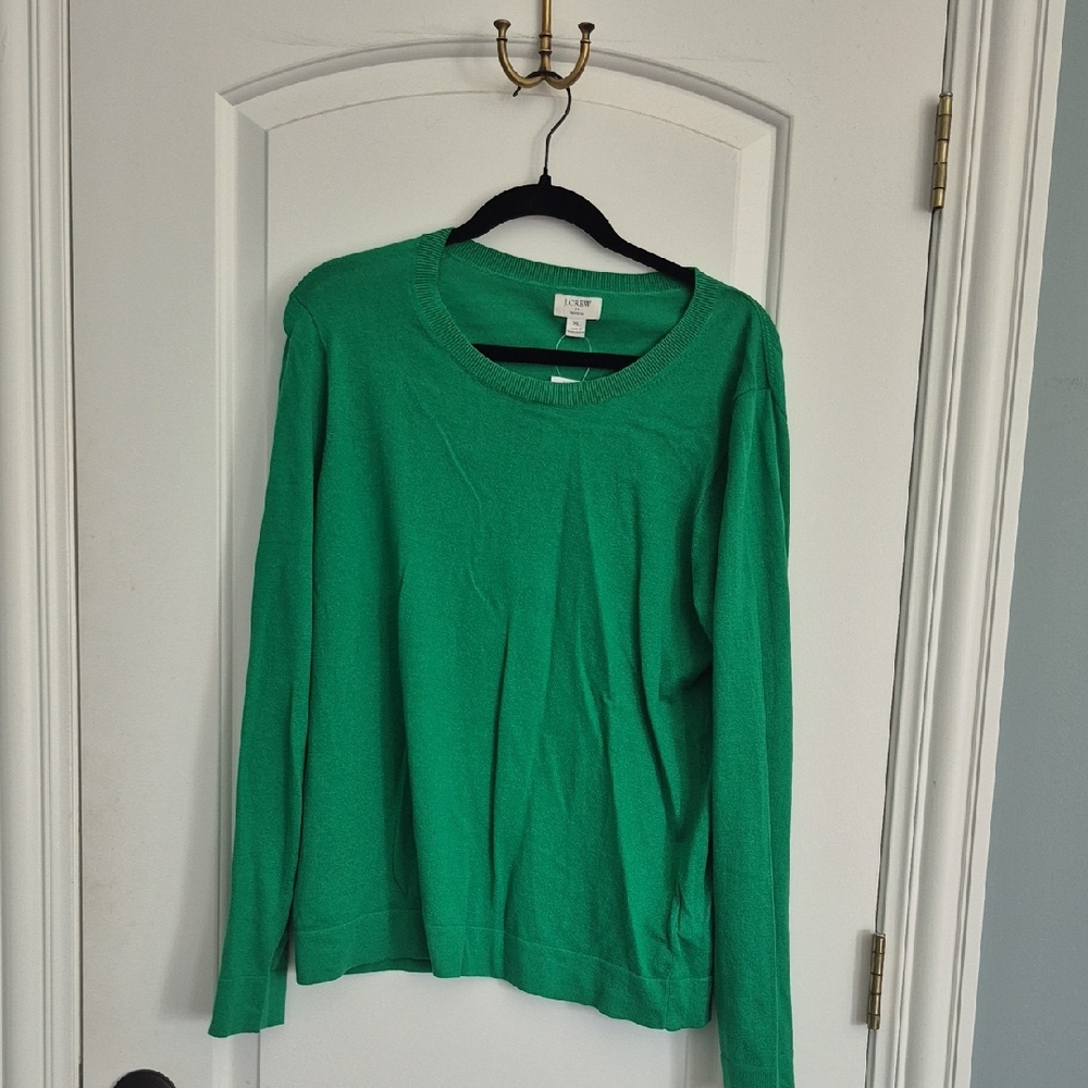 J. Crew Vibrant Green Crew Neck Sweater